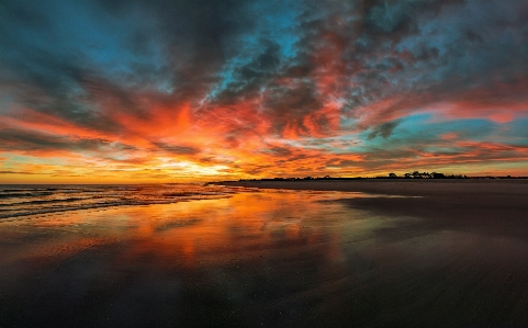 Photo Ardent
 coucher de soleil nuage eau