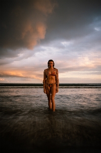 Woman cloud water sky Photo