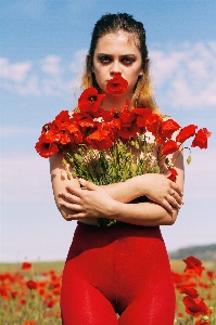 Woman flower lip plant Photo