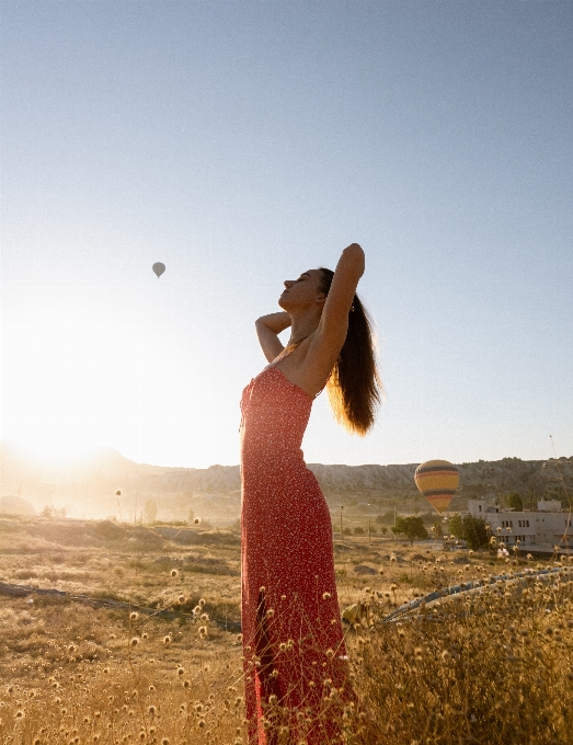 Woman sky plant ecoregion