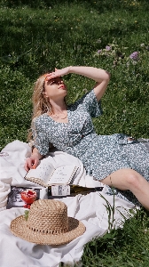 Woman plant arm tableware Photo