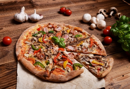 Pizza 食べ物 食器
 テーブル 写真