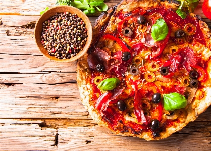 Pizza food ingredient recipe Photo