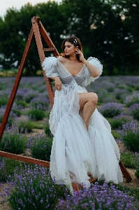 Woman plant flower people in nature Photo