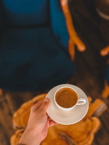 Natural food coffee cup hand Photo