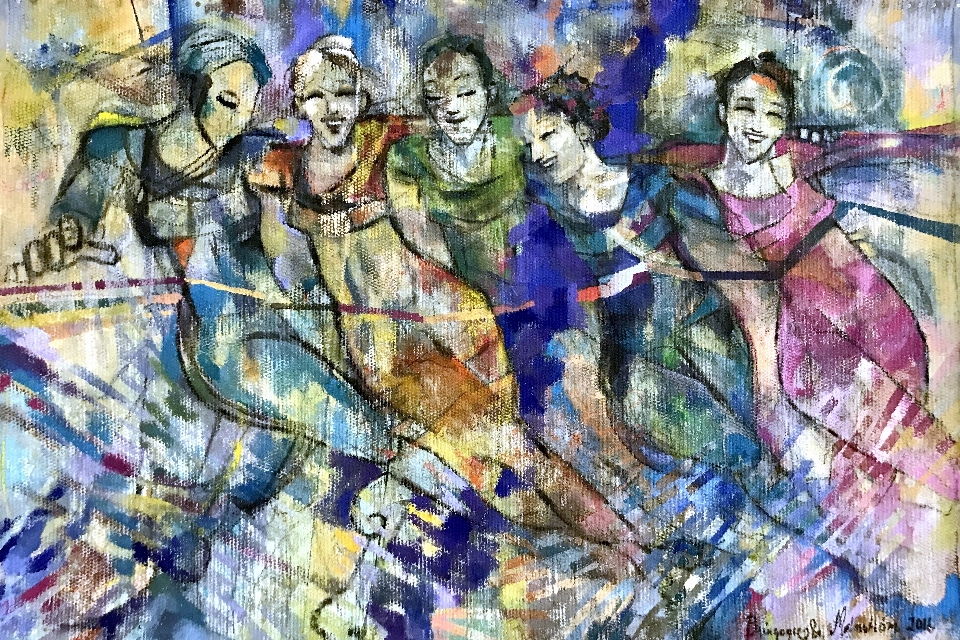 Painting unity happiness dance