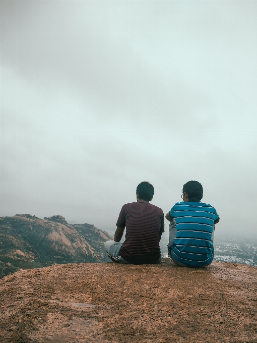 Friends cloud sky people in nature