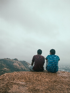 Friends cloud sky people in nature Photo