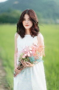 Woman clothing flower shoulder Photo