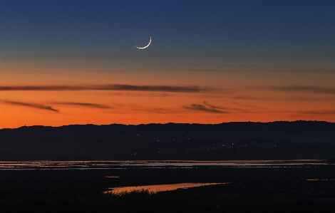 Young moon cloud sky Photo