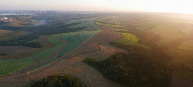 Landscape mountains sunset plantation Photo