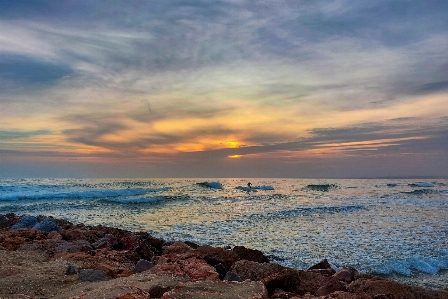 Sea sunset cloud water Photo