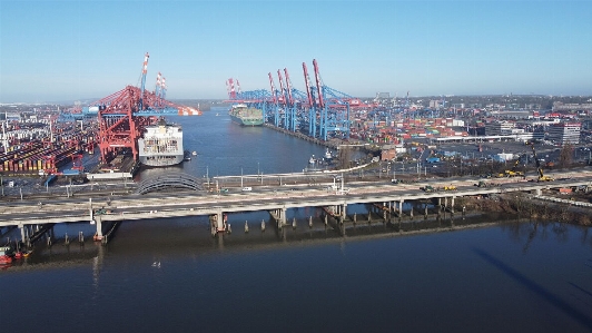 Hamburg port most bridge Photo