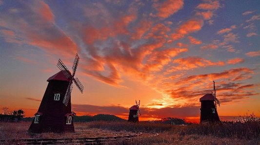 Sky cloud windmill atmosphere Photo