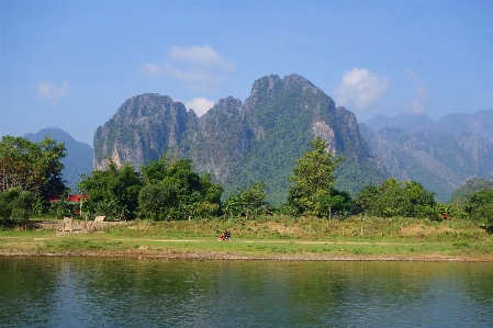 Vangvieng laos river mountain Photo