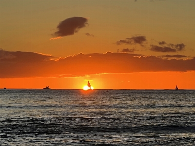 Hawaii sunset water cloud Photo