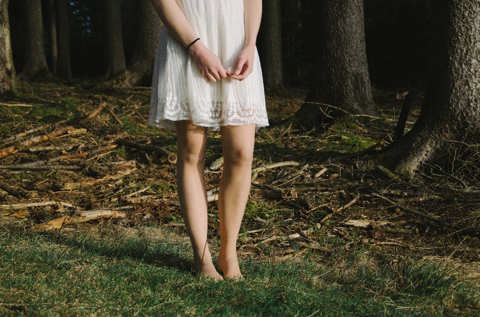 Forest grass shoe girl