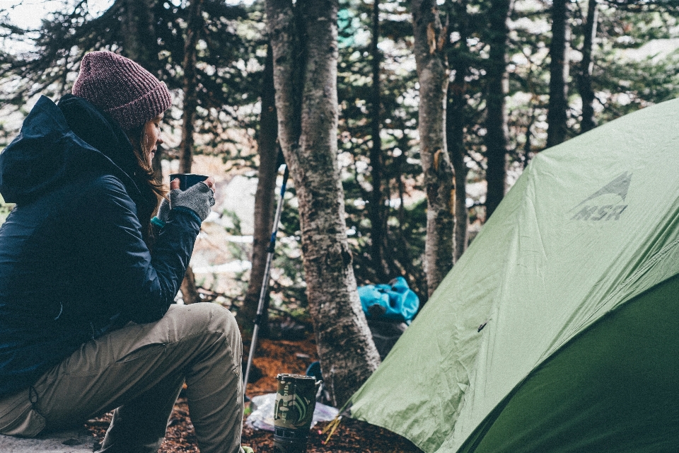 Outdoor winter woman adventure