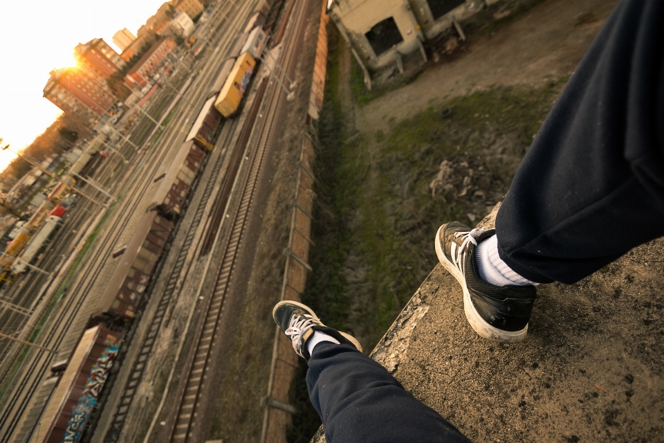 Chaussure route la photographie pieds