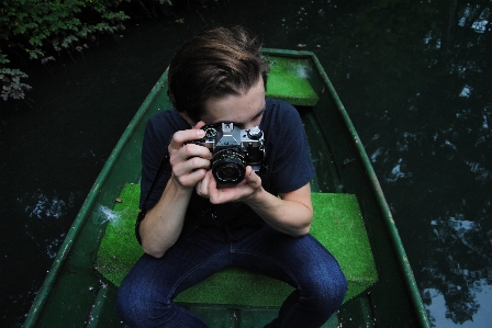 Water person boat camera Photo