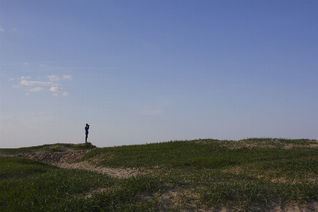 Landscape sea coast grass Photo