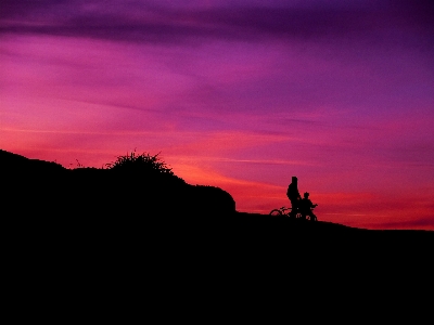 Horizon silhouette mountain cloud Photo