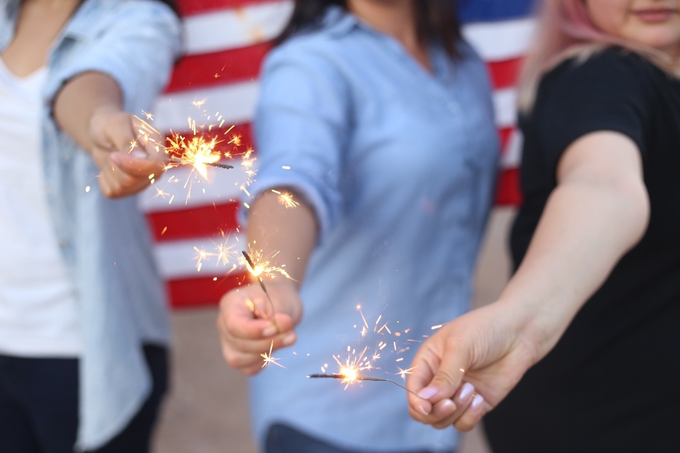 Hand people woman sparkler