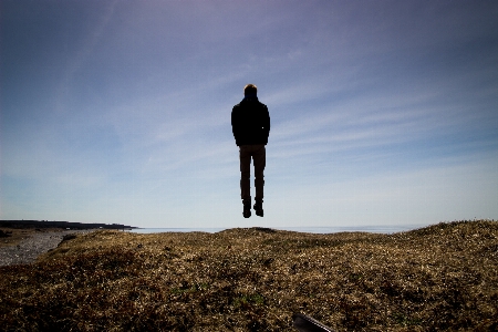 Man landscape sea coast Photo