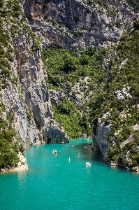 Water mountain boat lake Photo