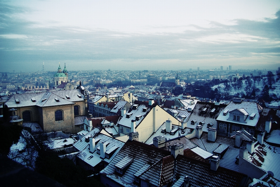 Neige ciel ligne d'horizon ville