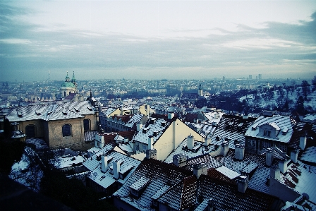 Snow sky skyline town Photo