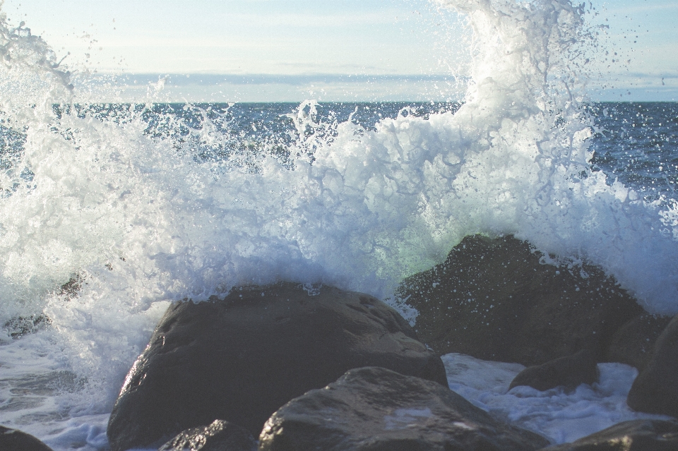 Meer küste wasser rock