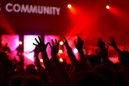 Hand music light crowd Photo