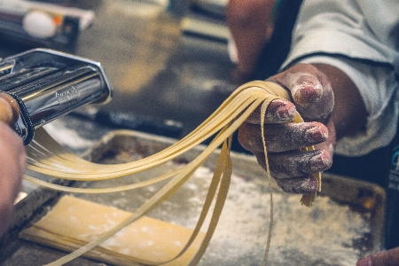 Hand man glass food Photo