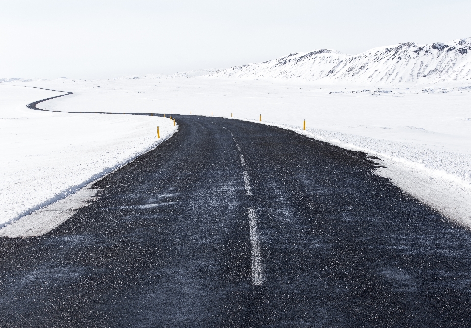 Mountain snow winter road