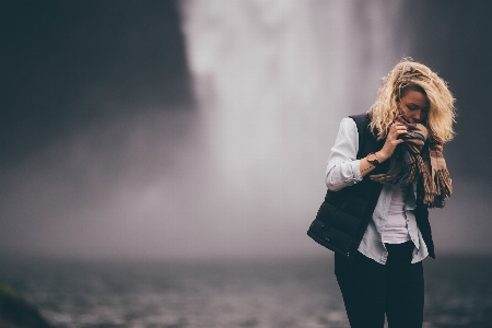 Waterfall girl woman photography Photo