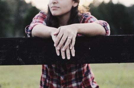 Hand person fence girl Photo