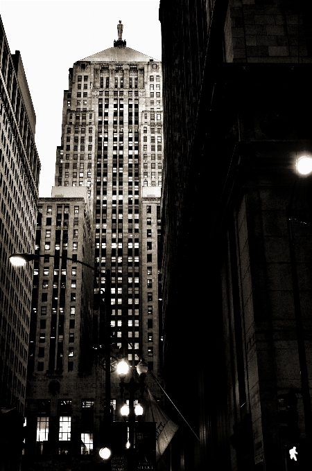 En blanco y negro
 horizonte calle noche