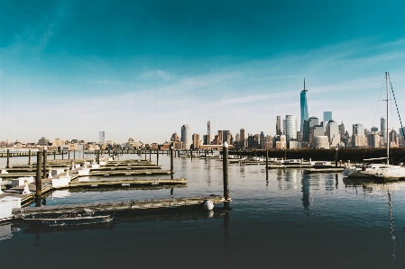 海 水 地平線 dock 写真