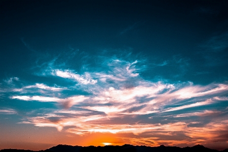 地平线 云 天空 日出 照片