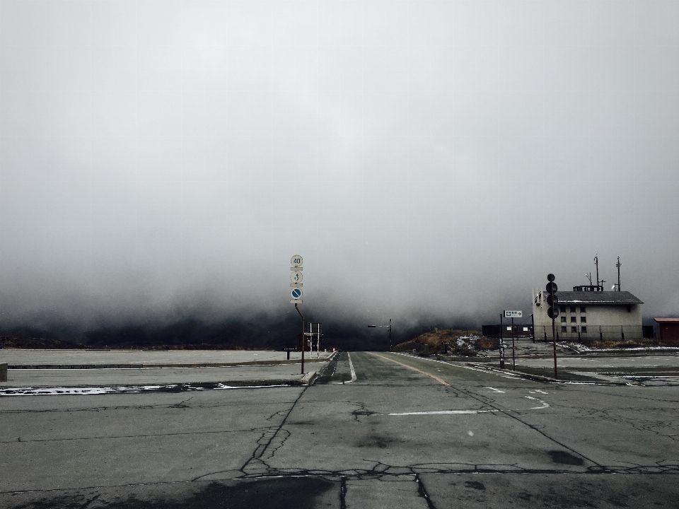 Sea horizon snow cloud