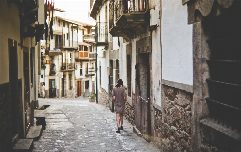 Woman road street town Photo