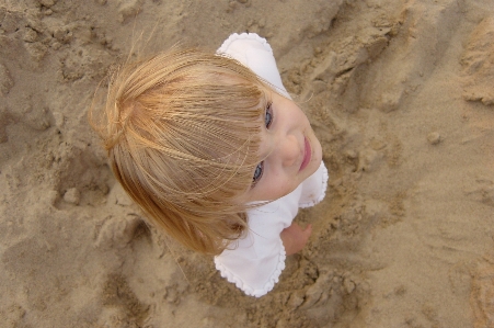 Hand sand person girl Photo