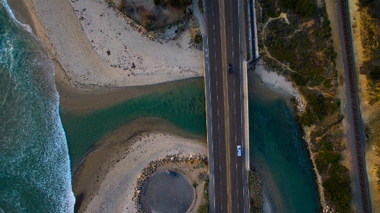 Photo Plage eau route pont