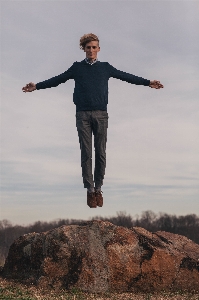 Man rock flying guy Photo