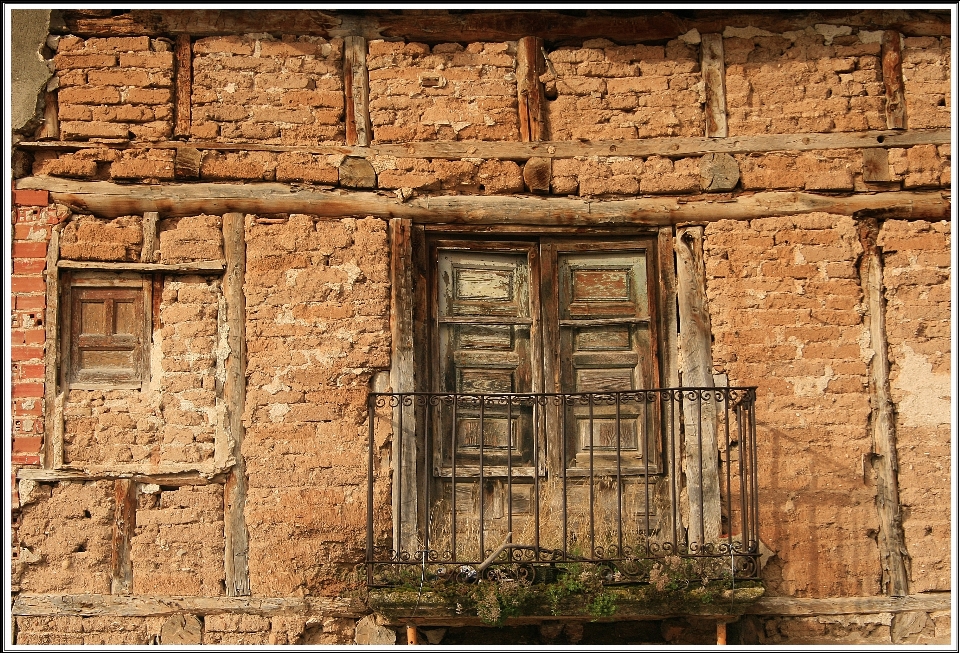 Wood window wall facade