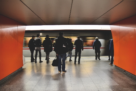 Person architecture train crowd Photo