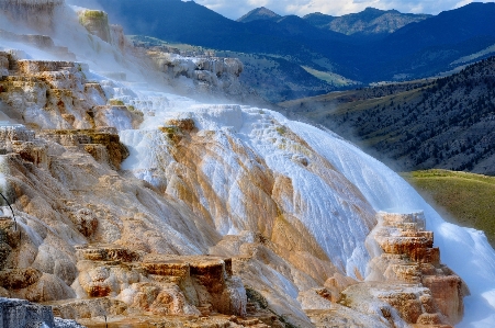 Tree rock waterfall mountain Photo