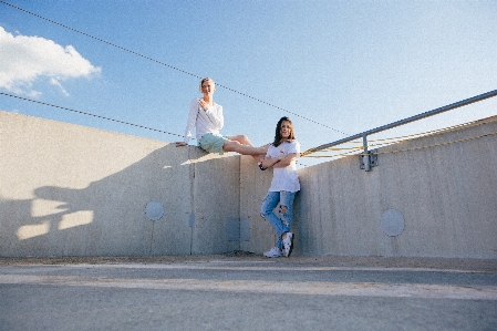 Cloud girl woman skateboard Photo