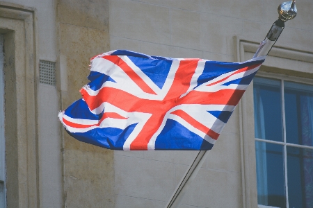 Foto Bendera biru tiang bendera
 uk